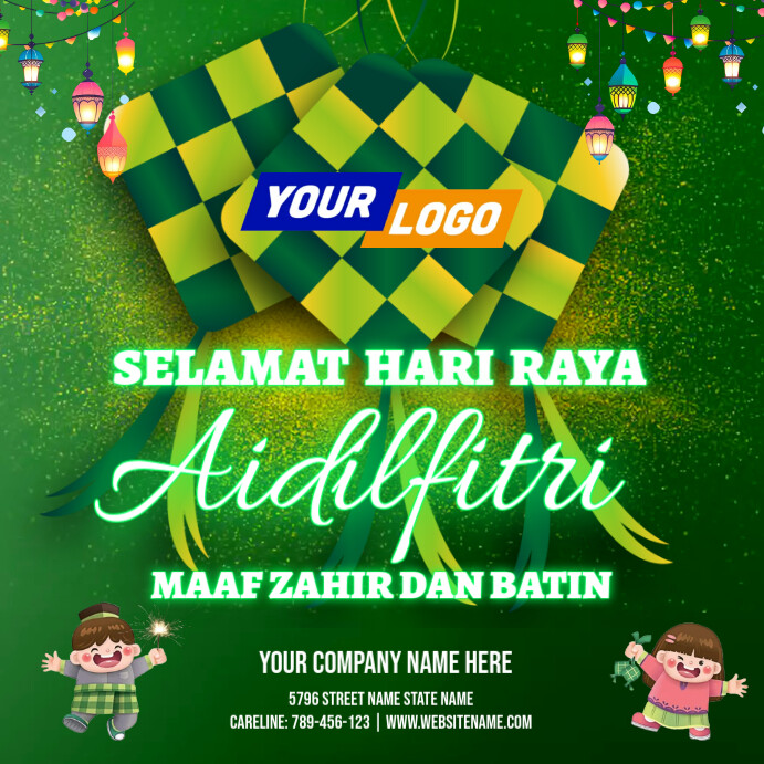 Plantilla de Eid ai-Fitr Selamat Hari Raya Card | PosterMyWall