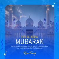 Синий Eid al-Adha Celebration Instagram Plasing Template