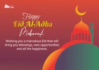 Eid-Al-Adha celebration postcard template