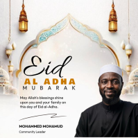 White Eid al-Adha Celebration Instagram Post Template