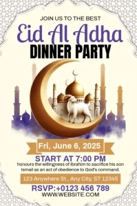 Eid Al-Adha Dinner Poster template