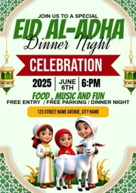 Eid Al-Adha Dinner Night A4 template
