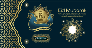 eid al adha greeting cards happy eid mubarak ปกอีเวนต์บน Facebook template