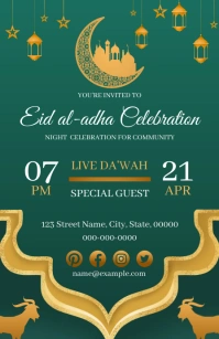 Eid al adha Invitation Half Page Wide template