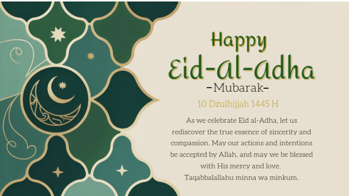 Eid al-Adha Mubarak 26 Publicação do Twitter template