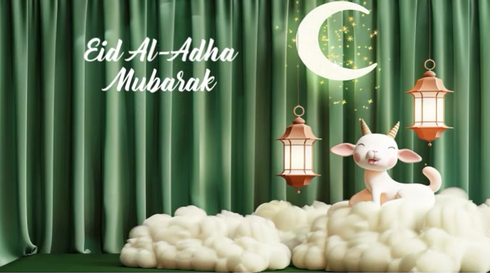 Eid Al-Adha Mubarak Ecrã digital (16:9) template