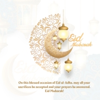 Weiß Eid al adha mubarak Logotyp Template