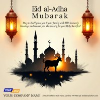 Eid Al-Adha Mubarak Greeting Card Сообщение Instagram template