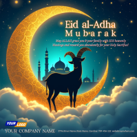 Eid Al-Adha Mubarak Greeting Card Instagram Plasing template