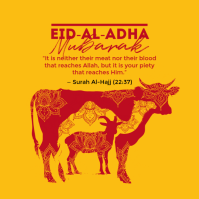 Orange Eid-Al-Adha Celebration Kwadrat Template
