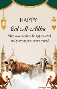 Blanc Eid al-Adha Greeting Tablóide Template