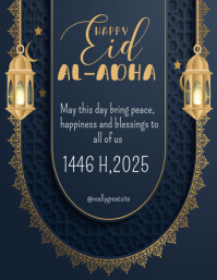 Black Eid Al-Adha Celebration Pamflet Template