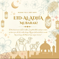 Eid al-Adha Mubarak Wishes. Pos Instagram template