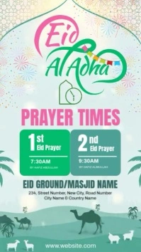 Eid Al Adha Prayer Times Instagram Reel template