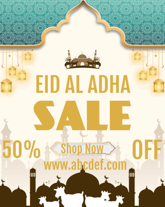 Eid Al adha sale Instagram Portrait template