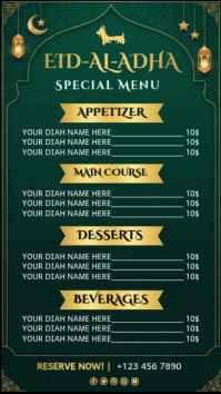 Eid Al-adha Menu Facebook Story Template | PosterMyWall