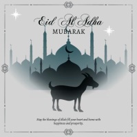 灰色 Eid Al-Adha Celebration Pos Instagram Template