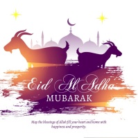 Biały Eid Al-Adha Celebration Сообщение Instagram Template