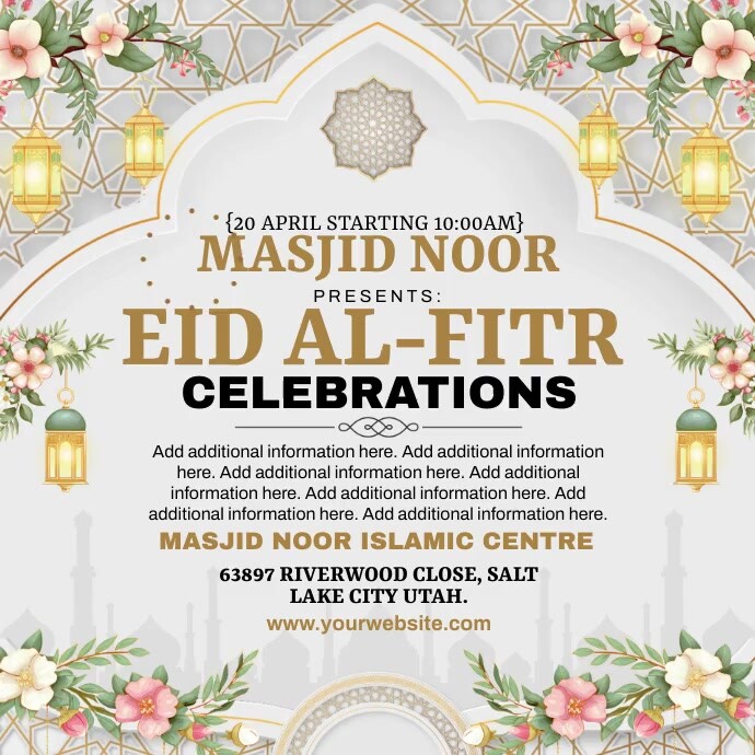 Eid Al Fitr Celebration Post Instagram template