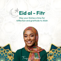 白色 Eid al-Fitr Celebration Instagram Post Template