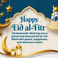 White Eid al-Fitr Celebration Instagram-opslag Template