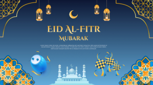 Eid Al-Fitr Mubarak Greeting Banner Digitalt display (16:9) template