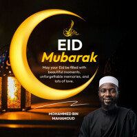 Black Eid Mubarak Post Instagram Template