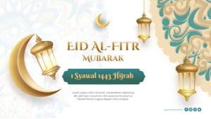 Eid Al-Fitr Mubarak Video Greeting Template Digitalt display (16:9)