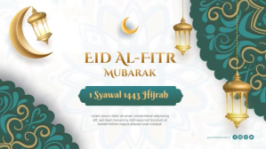 Eid Al-Fitr Mubarak Video Greeting Template Digital Display (16:9)