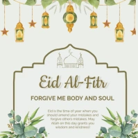 Eid Al-Fitr Muslim Celebration Instagram Post Kwadrat (1:1) template