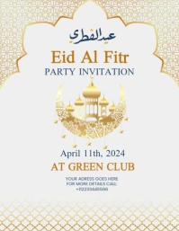 eid al fitr party invitation, eid party invit Flyer (US Letter) template