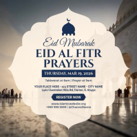 Eid Al Fitr Prayer Invite Post Template Publicación de Instagram