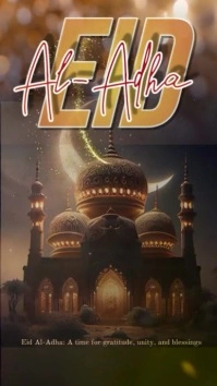 Eid Aladh animated card mobile video size (1) Digital Display (9:16) template