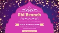 Purple Invitation Eid Mubarak Video Facebook-omslagvideo (16: 9) template