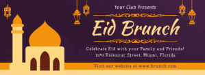Purple Eid Brunch Ikhava Yesithombe se-Facebook Template