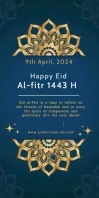 Eid celebration Cartel enrollable de 3 × 6 pulg. template
