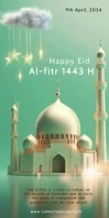Eid celebration Cartel enrollable de 3 × 6 pulg. template
