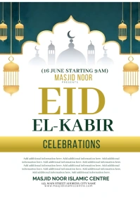Eid El Kabir/ Eid El adhar celebration A3 template