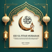Zielony Eid Celebration Instagram-opslag Template