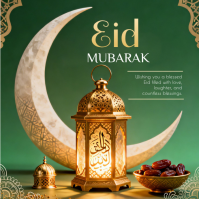 Eid Greeting Celebration Card Logo template