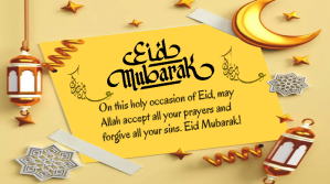 Pomarańczowy Eid Mubarak Greeting Post sa Twitter Template