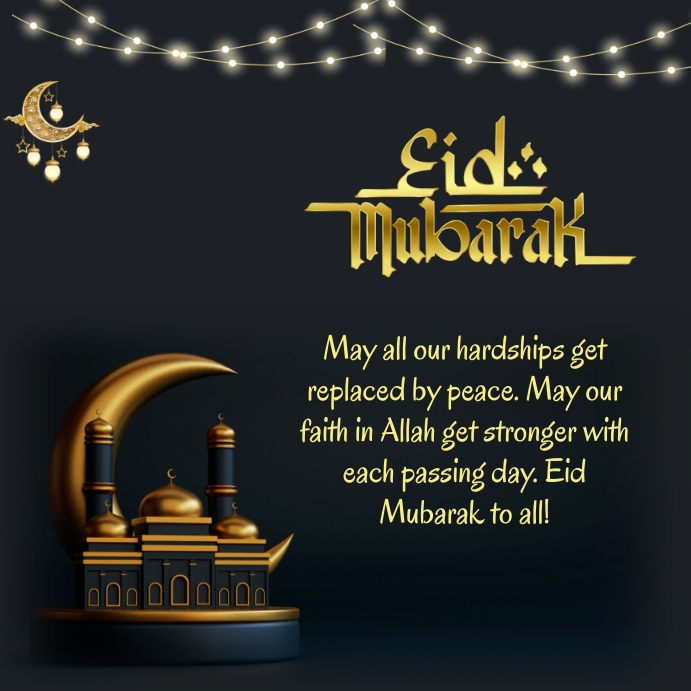 eid mubarak,happy eid,eid al fitar mubarak Instagram Post template