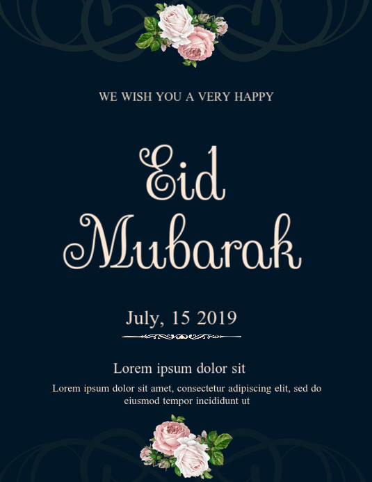Eid Mubarak Card Template Postermywall