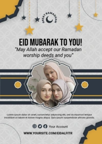 Eid Mubarak Celebration ADS A4 template