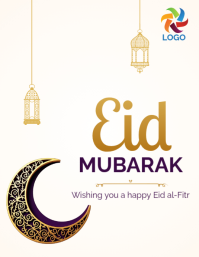 Blanc Eid Mubarak ใบปลิว Template