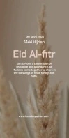 Eid Mubarak Cartel enrollable de 3 × 6 pulg. template