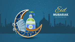 Turquoise Eid Mubarak Celebration Wpis na Twittera Template