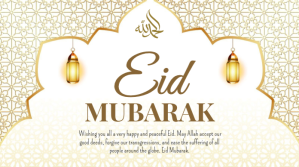 White Eid Mubarak Post sa Twitter Template