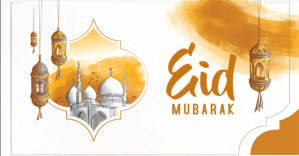 Blanco Eid Mubarak Ibinahaging Larawan sa Facebook Template