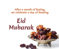 Eid MUbarak end of Ramadan Greetings Large Rectangle template